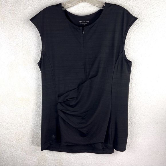 ATHLETA WOMENS CYCLIST TOP. ¼ Zip. Back zip pocket. Sleeveless. Size Large. - Picture 1 of 9